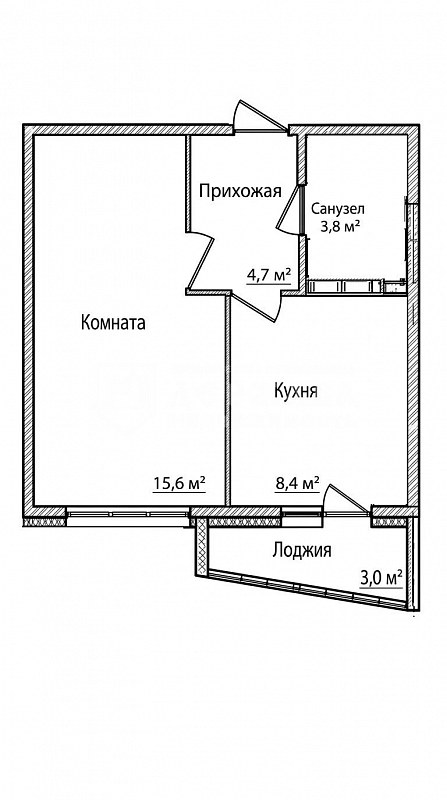 1-комнатная квартира, бульвар Строителей,57/2