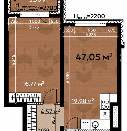 2-комнатная квартира, 1