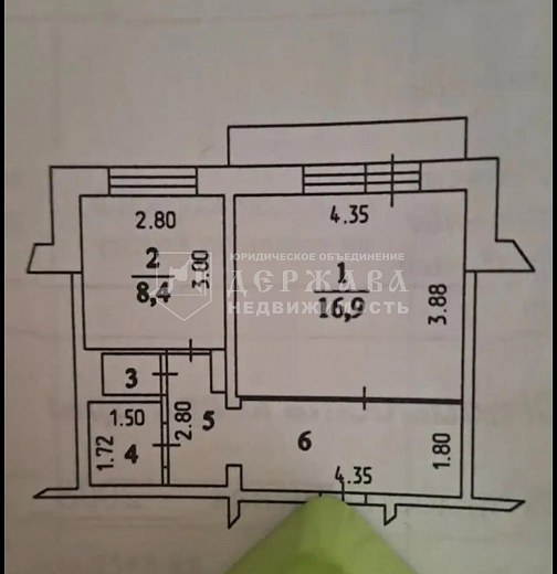 1-комнатная квартира, улица Дружбы 35А